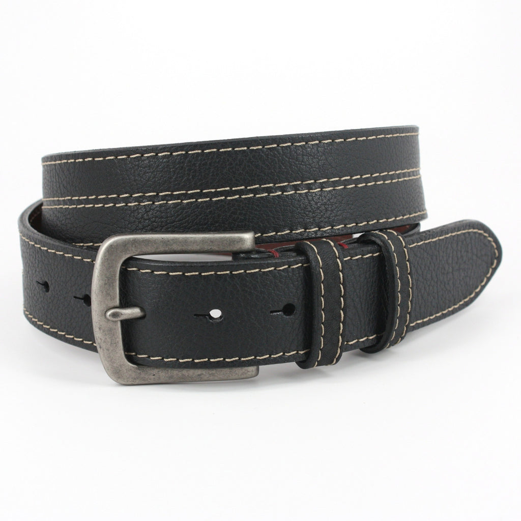 American Bison Leather Belt in Saddle by Torino Leather